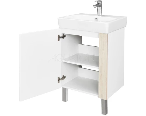 Комплект мебели дуб верона/белый глянец 55 см Акватон Кантри 1A257601AHB20 + 1WH302185 + 1A257702AHB20