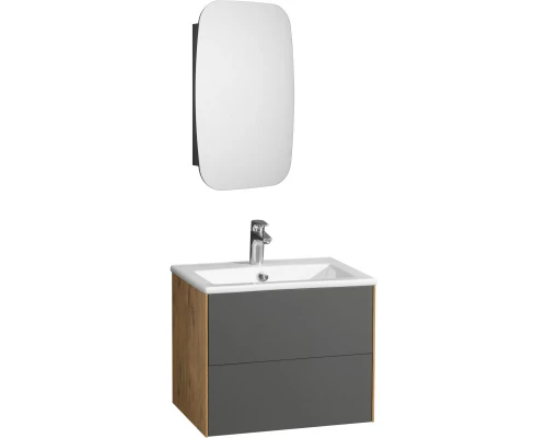 Комплект мебели графит софт/дуб веллингтон 60 см Акватон Сохо 1A258001AJA00 + 1WH501606 + 1A258302AJA0R