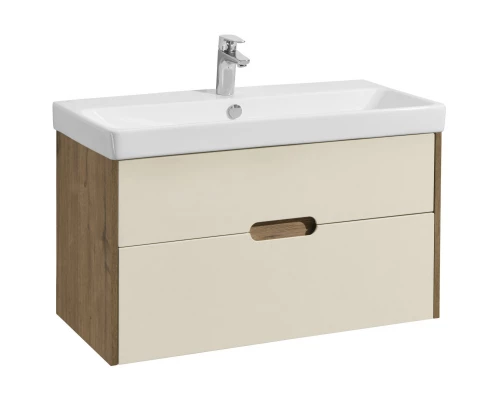 Комплект мебели бежевый/дуб веллингтон 90 см Акватон Оливия 1A254401OLVG0 + 1WH501629 + 1A256502A1010