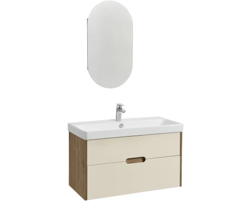 Комплект мебели бежевый/дуб веллингтон 90 см Акватон Оливия 1A254401OLVG0 + 1WH501629 + 1A254502OL010