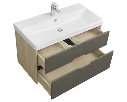 Комплект мебели грей/дуб ойстер 90 см Акватон Оливия 1A254401OLUG0 + 1WH501629 + 1A256402A1010