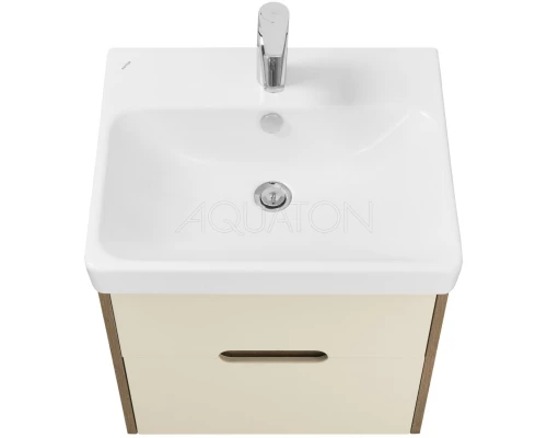 Комплект мебели бежевый/дуб веллингтон 55 см Акватон Оливия 1A254201OLVG0 + 1WH501620 + 1A256402A1010