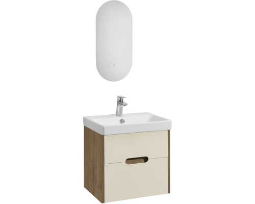 Комплект мебели бежевый/дуб веллингтон 55 см Акватон Оливия 1A254201OLVG0 + 1WH501620 + 1A256502A1010