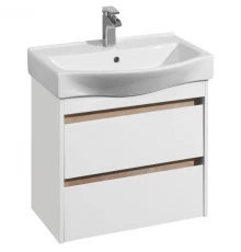 Тумба с раковиной белый глянец/дуб эндгрейн 65 см Акватон Нортон 1A2488K0NT010