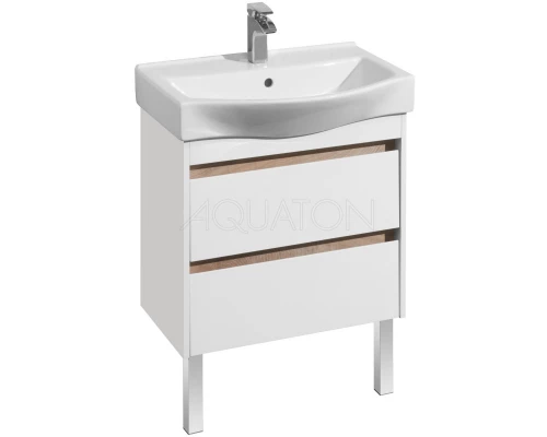 Комплект мебели белый глянец/дуб эндгрейн 65 см Акватон Нортон 1A248801NT010 + 1WH302501 + 1A249102NT010