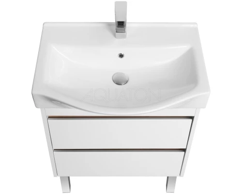 Комплект мебели белый глянец/дуб эндгрейн 65 см Акватон Нортон 1A248801NT010 + 1WH302501 + 1A249102NT010