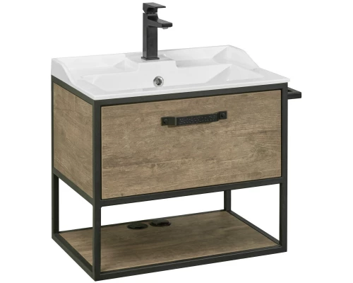 Тумба с раковиной дуб кантри/черный 65,3 см Акватон Лофт Фабрик 1A2423K0LTDY0