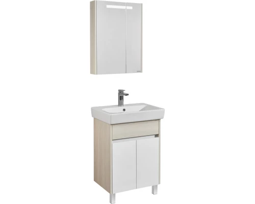 Комплект мебели белый глянец/ясень фабрик 60 см Акватон Верди 1A207701VDAV0 + 1WH302186 + 1A206902VDAV0