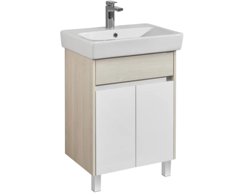 Комплект мебели белый глянец/ясень фабрик 60 см Акватон Верди 1A207701VDAV0 + 1WH302186 + 1A206902VDAV0