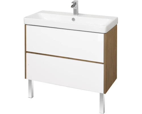 Комплект мебели белый глянец/дуб рустикальный 90 см Акватон Сканди 1A251901SDZ90 + 1WH501629 + 1A252302SDZ90