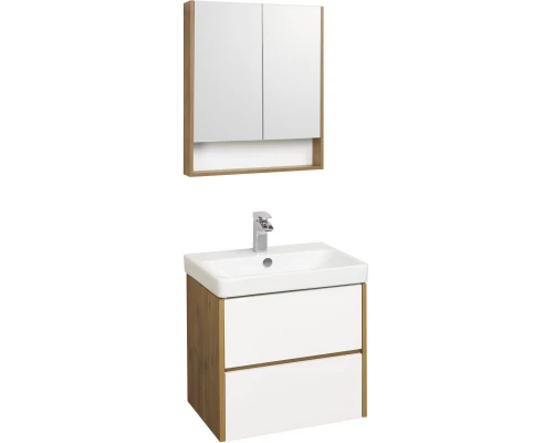 Комплект мебели белый глянец/дуб рустикальный 70,5 см Акватон Сканди 1A251801SDZ90 + 1WH501628 + 1A252202SDZ90