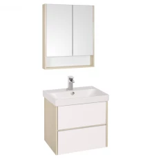 Комплект мебели белый глянец/дуб верона 70,5 см Акватон Сканди 1A251801SDB20 + 1WH501628 + 1A252202SDB20