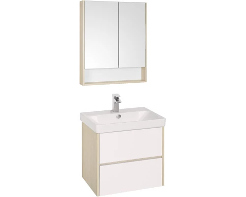 Комплект мебели белый глянец/дуб верона 70,5 см Акватон Сканди 1A251801SDB20 + 1WH501628 + 1A252202SDB20