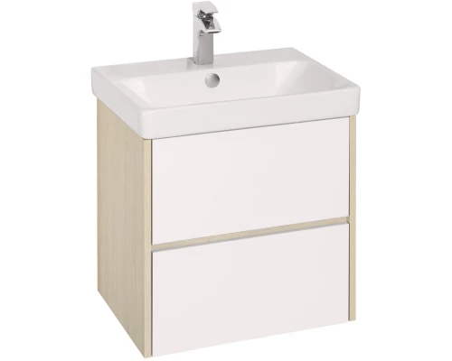 Комплект мебели белый глянец/дуб верона 55 см Акватон Сканди 1A251701SDB20 + 1WH501620 + 1A252102SDB20