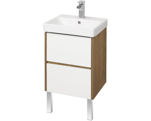 Комплект мебели белый глянец/дуб рустикальный 45 см Акватон Сканди 1A251601SDZ90 + 1WH501630 + 1A252002SDZ90