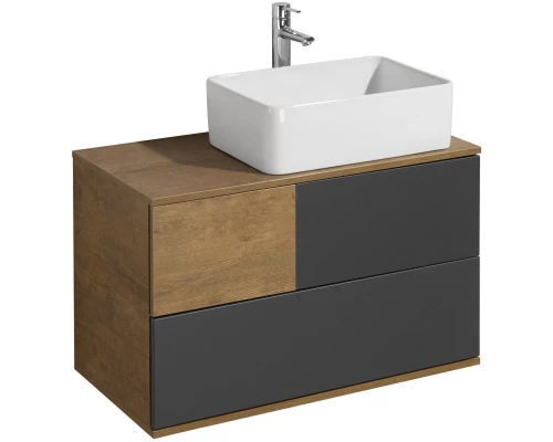 Комплект мебели дуб кантри/антрацит 85 см Акватон Терра 1A247201TEKA0 + 732700B000 + 1A247302TEDY0