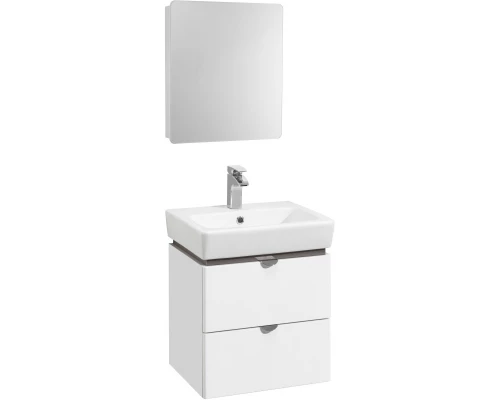 Комплект мебели белый глянец/серый кашемир 60 см Акватон Скай 1A238201SY010 + 1WH302186 + 1A238402SY010