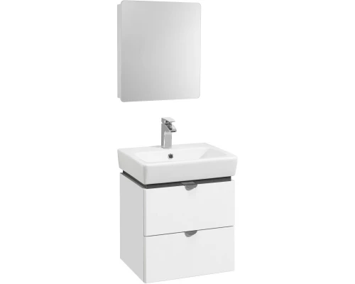 Комплект мебели белый глянец/серый кашемир 50 см Акватон Скай 1A238001SY010 + 1WH302184 + 1A238402SY010