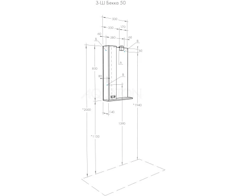 Зеркальный шкаф 50x85 см белый глянец/дуб сомерсет L Акватон Бекка 1A214502BAC20
