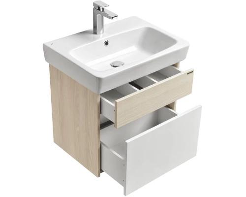 Комплект мебели белый глянец/ясень фабрик 60 см Акватон Верди 1A206701VDAV0 + 1WH302186 + 1A206902VDAV0