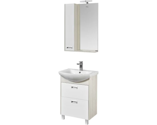 Комплект мебели белый глянец/дуб сомерсет 61 см Акватон Бекка 1A196601BAC20 + 1WH110246 + 1A214602BAC20