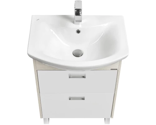 Комплект мебели белый глянец/дуб сомерсет 61 см Акватон Бекка 1A196601BAC20 + 1WH110246 + 1A214602BAC20