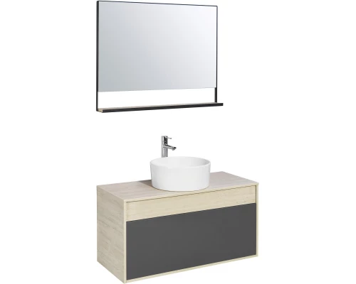 Комплект мебели серый графит/дуб орегон 100 см Акватон Лофт Урбан 1A247701LQX60 + 732700C000 + 1A248002LQX50