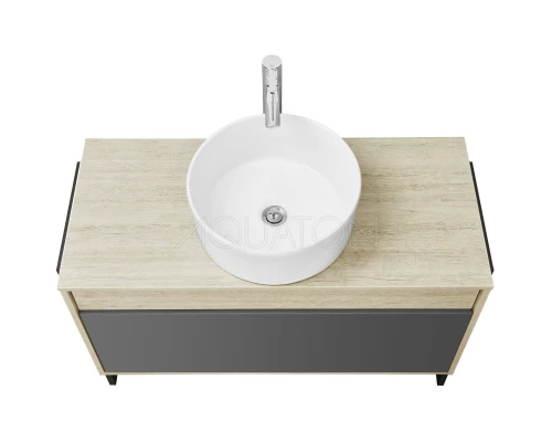 Комплект мебели серый графит/дуб орегон 100 см Акватон Лофт Урбан 1A247701LQX60 + 732700C000 + 1A248002LQX50