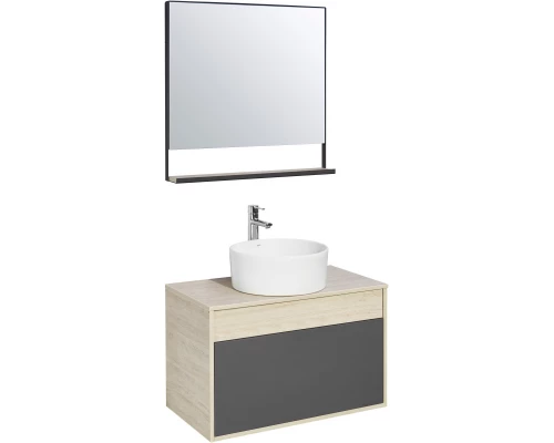 Комплект мебели серый графит/дуб орегон 80 см Акватон Лофт Урбан 1A247601LQX60 + 732700C000 + 1A247902LQX50