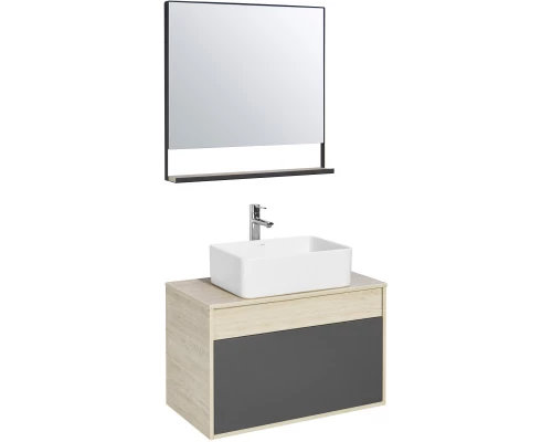 Комплект мебели серый графит/дуб орегон 80 см Акватон Лофт Урбан 1A247601LQX60 + 732700B000 + 1A247902LQX50