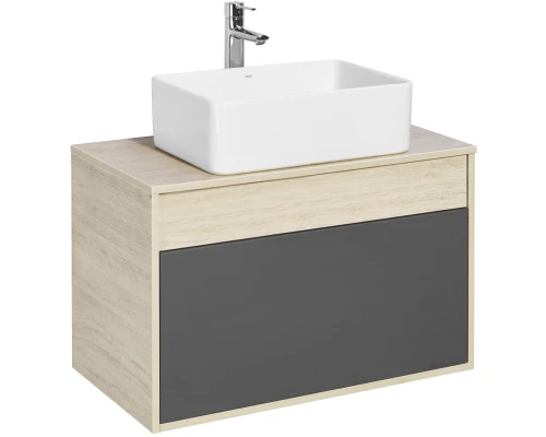 Тумба с раковиной серый графит/дуб орегон 80 см Акватон Лофт Урбан 1A2476K2LQX60