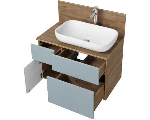 Комплект мебели дуб рустикальный/фьорд 80 см Акватон Мишель 1A256801MIX30 + 1A256603MIDR0 + 1AX169WBXX000 + 1A253902MIX40 + 1A244303MIX30