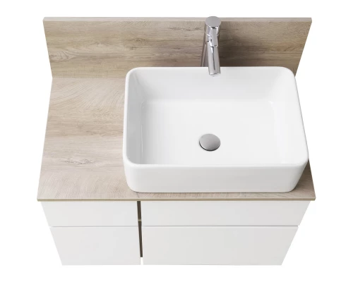 Комплект мебели дуб эндгрейн/белый матовый 80 см Акватон Мишель 1A244501MIX40 + 1A253003MIX40 + 732700B000 + 1A253902MIX40 + 1A244303MIX40