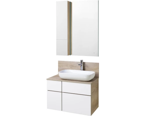 Комплект мебели дуб эндгрейн/белый матовый 80 см Акватон Мишель 1A244501MIX40 + 1A253003MIX40 + 1AX169WBXX000 + 1A253902MIX40 + 1A244303MIX40