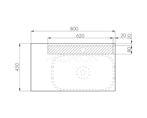 Комплект мебели дуб эндгрейн/белый матовый 80 см Акватон Мишель 1A244501MIX40 + 1A253003MIX40 + 1AX169WBXX000 + 1A253902MIX40 + 1A244303MIX40