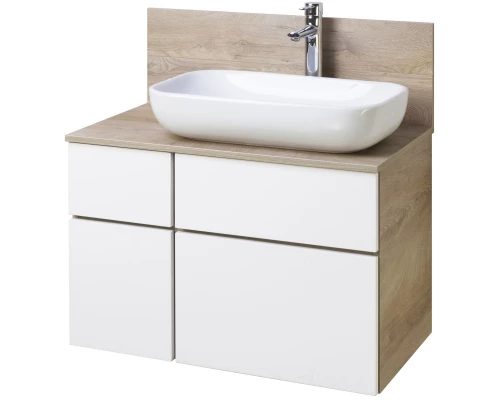 Комплект мебели дуб эндгрейн/белый матовый 80 см Акватон Мишель 1A244501MIX40 + 1A253003MIX40 + 1AX169WBXX000 + 1A253902MIX40 + 1A244303MIX40