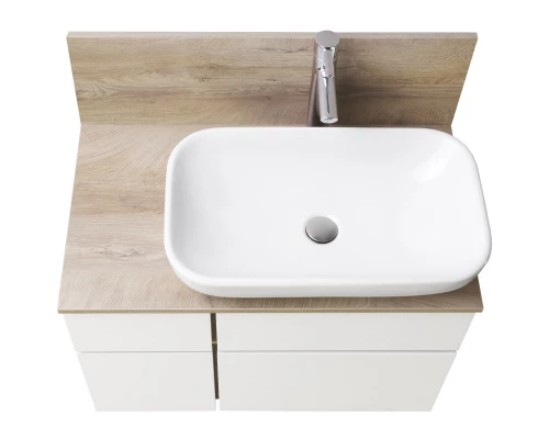 Комплект мебели дуб эндгрейн/белый матовый 80 см Акватон Мишель 1A244501MIX40 + 1A253003MIX40 + 1AX169WBXX000 + 1A253902MIX40 + 1A244303MIX40