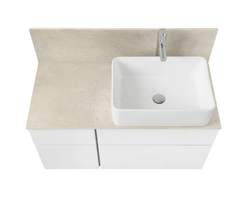 Комплект мебели дуб эндгрейн/белый матовый 100 см Акватон Мишель 1A244101MIX40 + 732700B000 +  1A253303MIX40 + 1A253902MIX40 + 1A244203MIX40