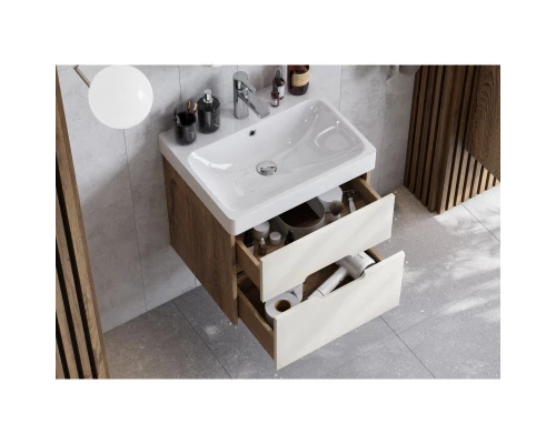 Комплект мебели бежевый/дуб веллингтон 55 см Акватон Оливия 1A254201OLVG0 + 1WH501620 + 1A256402A1010