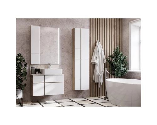 Комплект мебели дуб эндгрейн/белый матовый 80 см Акватон Мишель 1A244501MIX40 + 1A253003MIX40 + 732700B000 + 1A253902MIX40 + 1A244303MIX40