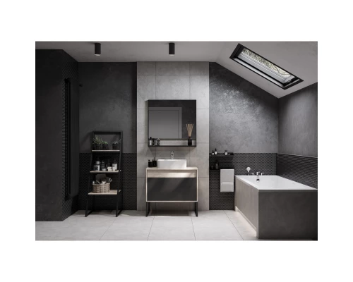 Комплект мебели серый графит/дуб орегон 80 см Акватон Лофт Урбан 1A247601LQX60 + 732700B000 + 1A247902LQX50