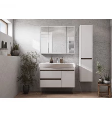 Комплект мебели белый глянец/дуб эндгрейн 100 см Акватон Нортон 1A249001NT010 + 1WH302502 + 1A249302NT010