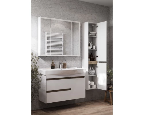 Комплект мебели белый глянец/дуб эндгрейн 100 см Акватон Нортон 1A249001NT010 + 1WH302502 + 1A249302NT010