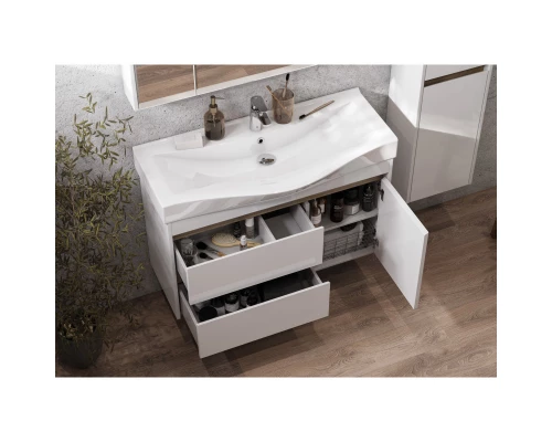 Комплект мебели белый глянец/дуб эндгрейн 100 см Акватон Нортон 1A249001NT010 + 1WH302502 + 1A249302NT010