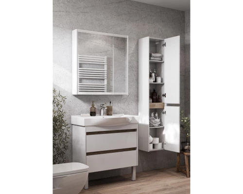 Комплект мебели белый глянец/дуб эндгрейн 80 см Акватон Нортон 1A248901NT010 + 1WH302422 + 1A249202NT010