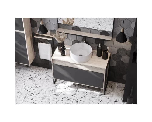 Комплект мебели серый графит/дуб орегон 100 см Акватон Лофт Урбан 1A247701LQX60 + 732700C000 + 1A248002LQX50