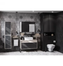 Комплект мебели серый графит/дуб орегон 100 см Акватон Лофт Урбан 1A247701LQX60 + 732700B000 + 1A248002LQX50