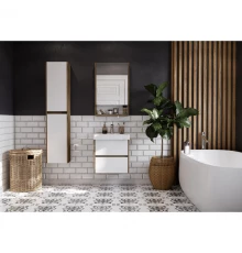 Комплект мебели белый глянец/дуб рустикальный 55 см Акватон Сканди 1A251701SDZ90 + 1WH501620 + 1A252102SDZ90