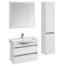 Комплект мебели белый глянец/дуб эндгрейн 80 см Акватон Нортон 1A248901NT010 + 1WH302422 + 1A249202NT010