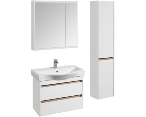 Комплект мебели белый глянец/дуб эндгрейн 80 см Акватон Нортон 1A248901NT010 + 1WH302422 + 1A249202NT010